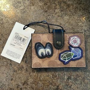 NWT COACH 1941 x Disney Coated Canvas Signature Patches Accordion Card Case
